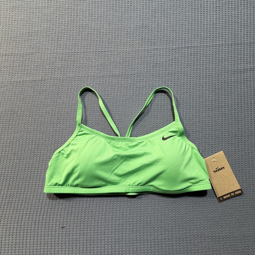 Nike Racerback Bikini Top Women Sz M Green Brand New